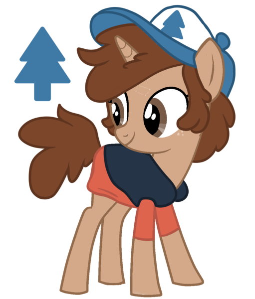 Size: 1161x1362 | Tagged: safe, artist:unicorn-mutual, derpibooru import, ponified, pony, unicorn, clothes, colt, cute, dipper pines, gravity falls, male, simple background, solo, transparent background