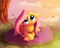 Size: 2500x2000 | Tagged: safe, artist:miokomata, derpibooru import, fluttershy, pegasus, pony, cute, cute little fangs, fangs, female, floppy ears, fluffy, head tilt, hnnng, looking at you, looking up, mare, outdoors, pillow, prone, shyabetes, smiling, solo, weapons-grade cute