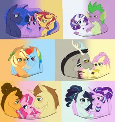 Size: 2221x2351 | Tagged: safe, artist:tejedora, derpibooru import, applejack, cheese sandwich, coloratura, discord, donut joe, fluttershy, pinkie pie, princess luna, rainbow dash, rarity, spike, starlight glimmer, sunset shimmer, twilight sparkle, alicorn, dragon, alicornified, appledash, bisexual, cheesejoe, cheesepie, cheesepiejoe, cologlimmer, crack shipping, discoshy, female, gay, hug, lesbian, lunashimmer, lunashimmerlight, male, mane seven, mane six, meme, older, ot3, otp, pinkie pie gets all the stallions, pinkiejoe, polyamory, race swap, rainbow power, shimmercorn, shipping, sparity, starlicorn, straight, sunsetsparkle, twiluna, winghug, xk-class end-of-the-world scenario