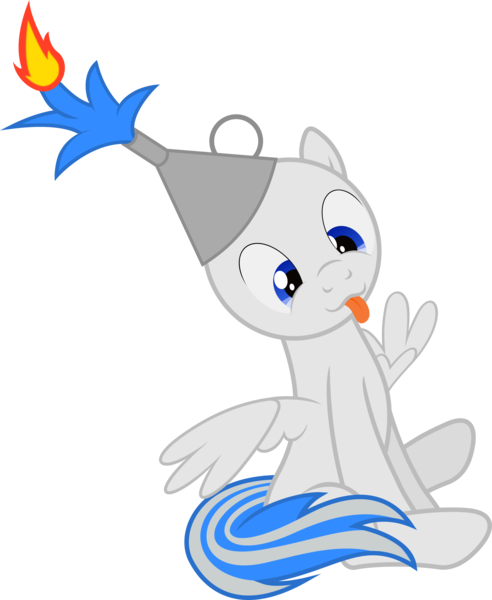 Size: 2000x2441 | Tagged: safe, artist:waveywaves, derpibooru import, oc, oc:snowstorm, unofficial characters only, pegasus, pony, :p, derp, fire, funnel, funnel hat, male, mane on fire, simple background, solo, stallion, tongue out, transparent background, vector