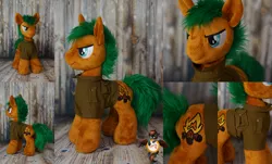 Size: 1660x1000 | Tagged: safe, artist:essorille, derpibooru import, oc, oc:roughneck, unofficial characters only, earth pony, pony, unicorn, irl, photo, plushie, solo