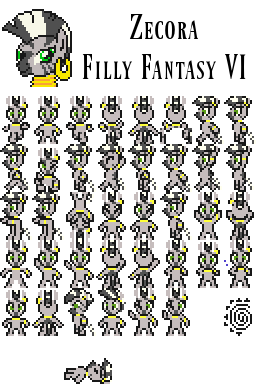 Size: 256x384 | Tagged: artist:akumath, artist:rydelfox, bust, derpibooru import, filly fantasy vi, final fantasy, final fantasy vi, pixel art, portrait, safe, sprite, sprite sheet, zecora