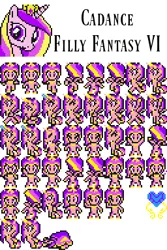 Size: 256x384 | Tagged: artist:akumath, artist:rydelfox, bust, derpibooru import, filly fantasy vi, final fantasy, final fantasy vi, pixel art, portrait, princess cadance, safe, sprite, sprite sheet