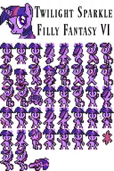 Size: 256x384 | Tagged: artist:akumath, artist:rydelfox, bust, derpibooru import, filly fantasy vi, final fantasy, final fantasy vi, pixel art, portrait, safe, sprite, sprite sheet, twilight sparkle