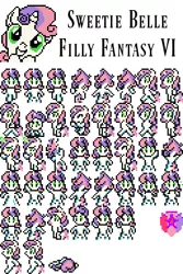 Size: 256x384 | Tagged: artist:akumath, artist:rydelfox, bust, derpibooru import, filly fantasy vi, final fantasy, final fantasy vi, pixel art, portrait, safe, sprite, sprite sheet, sweetie belle