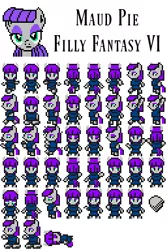 Size: 256x384 | Tagged: artist:akumath, artist:rydelfox, bust, derpibooru import, filly fantasy vi, final fantasy, final fantasy vi, maud pie, pixel art, portrait, safe, sprite, sprite sheet