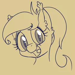 Size: 500x500 | Tagged: safe, artist:tehflah, derpibooru import, oc, oc:joyful ways, unofficial characters only, bat pony, bust, monochrome, open mouth, portrait, solo