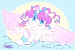 Size: 893x592 | Tagged: safe, artist:toodles3702, derpibooru import, princess flurry heart, alternate hairstyle, chibi chibi moon, crossover, cute, diaper, flurrybetes, heart eyes, sailor moon, solo, sparkles, wand, wingding eyes