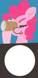 Size: 4267x8640 | Tagged: absurd resolution, artist:threetwotwo32232, blinking, derpibooru import, edit, editor:michaelsety, eyes closed, pinkie pie, safe, template, toilet paper roll, what does she see
