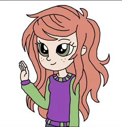 Size: 1074x1120 | Tagged: safe, color edit, derpibooru import, edit, wallflower blush, oc, oc:vivian james, unofficial characters only, equestria girls, colored, equestria girls-ified, simple background, solo, white background
