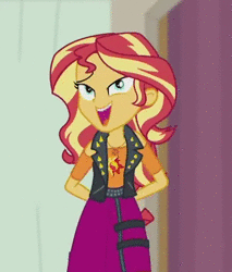 Size: 444x520 | Tagged: safe, derpibooru import, edit, edited screencap, screencap, sunset shimmer, constructive criticism, equestria girls, equestria girls series, adorasexy, animated, cute, dancing, female, geode of empathy, hips, music, rave, shimmerbetes, solo, sound, webm
