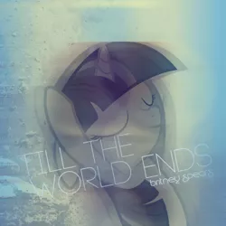 Size: 800x800 | Tagged: safe, artist:penguinsn1fan, artist:yanoda, derpibooru import, twilight sparkle, pony, britney spears, cover, parody, solo, song reference, till the world ends