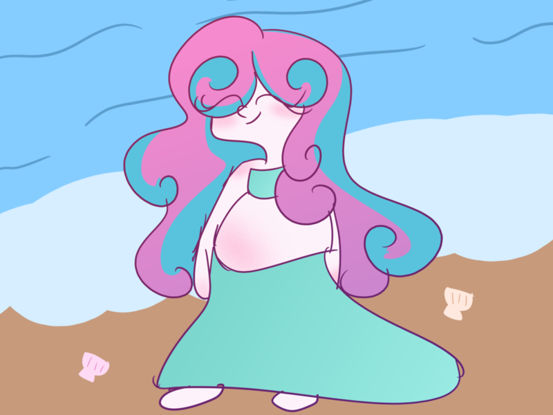 Size: 1024x768 | Tagged: safe, artist:rubyg242, derpibooru import, princess flurry heart, human, equestria girls, adult, barefoot, beach, belly, clothes, cute, dress, feet, female, happy, mama flurry, multiple pregnancy, older, pregnant, seashell, seashore, smiling, solo, stroll, strolling