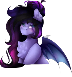 Size: 1794x1909 | Tagged: safe, artist:mauuwde, derpibooru import, oc, oc:evening eclipse, unofficial characters only, bat pony, pony, blushing, chest fluff, female, freckles, mare, simple background, solo, transparent background