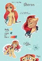 Size: 1869x2686 | Tagged: safe, artist:amishy, derpibooru import, oc, oc:sheron, unofficial characters only, pony, unicorn, digital art, female, high res, mare, reference sheet, signature