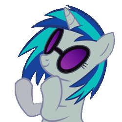Size: 360x360 | Tagged: safe, artist:enteringthenethery, derpibooru import, vinyl scratch, animated, clapping, clapping ponies, glasses, simple background, smiling, solo, transparent background