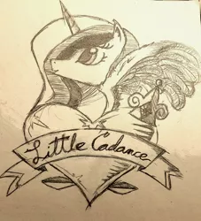 Size: 2040x2247 | Tagged: artist:arcanelexicon, derpibooru import, heart, pencil drawing, princess cadance, safe, sketch, solo, traditional art