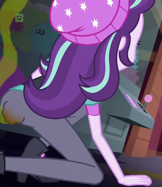 Size: 623x716 | Tagged: questionable, artist:thedarkpony, derpibooru import, edit, edited screencap, screencap, starlight glimmer, equestria girls, 1000 hours in ms paint, beanie, fetish, hat, pantypoop, poop, poop edit, scat, smelly, visible stench