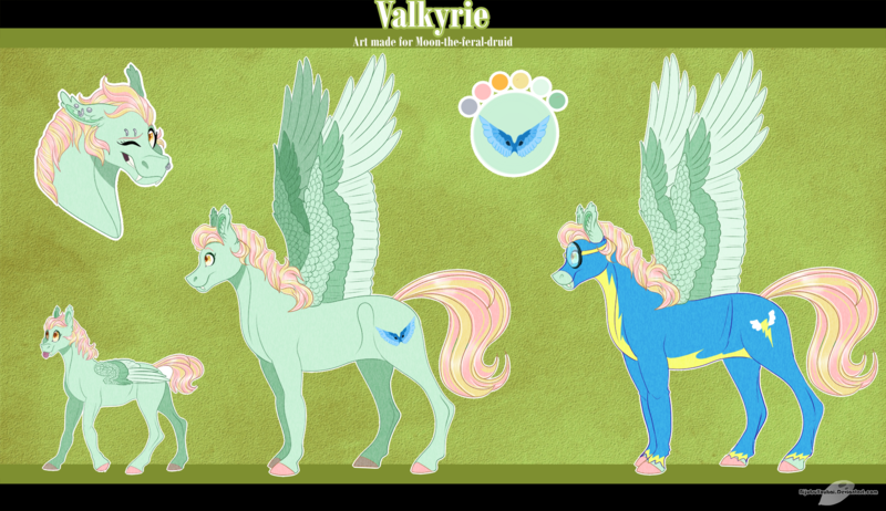 Size: 1800x1040 | Tagged: safe, artist:bijutsuyoukai, derpibooru import, oc, oc:valkyrie, unofficial characters only, pegasus, pony, clothes, cute, cute little fangs, fangs, female, magical lesbian spawn, mare, offspring, parent:fluttershy, parent:lightning dust, parents:flutterdust (pairing), reference sheet, solo, uniform, wonderbolts uniform