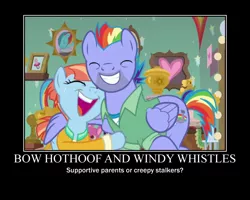 Size: 750x600 | Tagged: safe, derpibooru import, bow hothoof, rainbow dash, windy whistles, pegasus, pony, parental glideance, demotivational poster, eyes closed, female, grin, heart, hug, male, mare, meme, motivational poster, open mouth, pacifier, picture, picture frame, rainbow dash's parents, shipping, smiling, stallion, straight, trophy, windyhoof, winghug