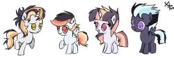 Size: 1684x556 | Tagged: safe, artist:spectrumnightyt, derpibooru import, oc, oc:lunar shine, oc:sky light, oc:sunrays, oc:sunset sparkle, unofficial characters only, pegasus, pony, unicorn, colt, female, filly, male, siblings, simple background, transparent background