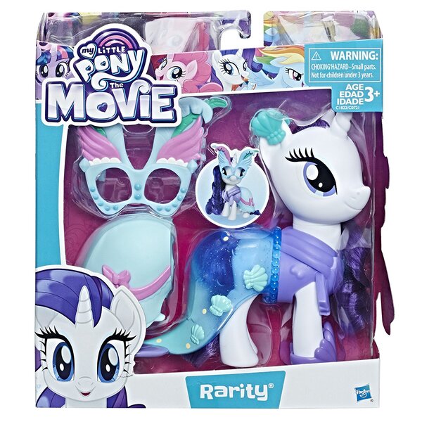 Size: 1500x1500 | Tagged: box, clothes, derpibooru import, dress, fashion style, irl, mask, my little pony: the movie, official, photo, rarity, safe, simple background, toy, white background