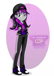 Size: 1600x2263 | Tagged: safe, artist:jucamovi1992, derpibooru import, oc, oc:night moon, unofficial characters only, equestria girls, backwards ballcap, baseball cap, cap, clothes, converse, crossed arms, equestria girls-ified, female, hat, lidded eyes, pants, shoes, solo