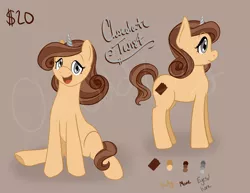 Size: 2750x2125 | Tagged: safe, artist:oneoddlady, deleted from derpibooru, derpibooru import, oc, unofficial characters only, pony, adoptable, candy, chocolate, female, food, solo, watermark