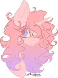 Size: 443x600 | Tagged: safe, artist:ohflaming-rainbow, derpibooru import, oc, oc:pastel pink, unofficial characters only, pony, unicorn, bust, female, mare, portrait, simple background, solo, transparent background