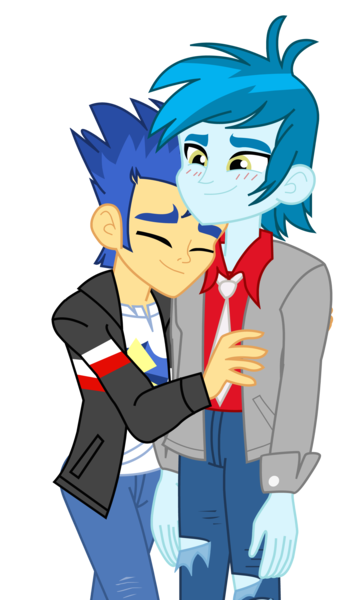 Size: 1445x2568 | Tagged: safe, artist:supermaxx92, derpibooru import, flash sentry, thunderbass, equestria girls, gay, height difference, hug, male, shipping, simple background, size difference, smaller male, thunderflash, transparent background, vector