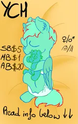 Size: 601x949 | Tagged: safe, artist:wittleskaj, derpibooru import, oc, unofficial characters only, pony, baby, baby pony, commission, diaper, foal, plushie, sleeping, ych example, your character here