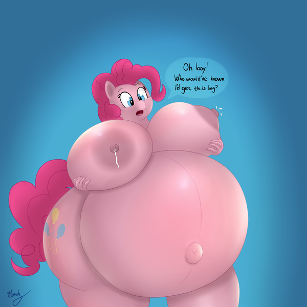 Size: 4000x4000 | Tagged: absurd resolution, anthro, areola, artist:09hankris, belly, belly button, big areola, big belly, big breasts, breast milk, breasts, busty pinkie pie, derpibooru import, female, huge breasts, hyper, hyper pregnancy, impossibly wide hips, lactation, milk squirt, nipples, nudity, outie belly button, pinkie pie, preggy pie, pregnant, questionable, solo, solo female, speech bubble, spindles' birthday, thunder thighs, wide hips