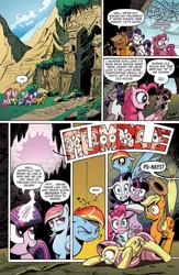 Size: 663x1020 | Tagged: safe, artist:andypriceart, derpibooru import, idw, applejack, fluttershy, pinkie pie, rainbow dash, rarity, twilight sparkle, earth pony, pegasus, pony, unicorn, the return of queen chrysalis, spoiler:comic, spoiler:comic02, advertisement, ancient ruins, bone, dead, female, idw advertisement, implied diamond dog, mane six, mare, official comic, ruins, shrunken pupils, skull, spider web