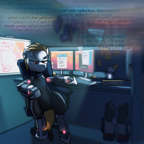 Size: 800x800 | Tagged: artist:captainhoers, cyberpunk, cyborg, derpibooru import, female, mare, oc, oc:ju, oc:jump cannon, safe, the sunjackers, unofficial characters only, vulgar