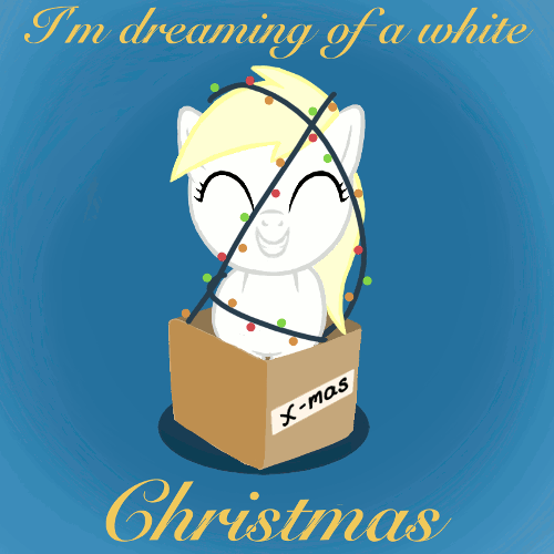 Size: 500x500 | Tagged: safe, artist:anonymous, derpibooru import, oc, oc:aryanne, unofficial characters only, earth pony, pony, animated, aryan, aryan pony, aryanbetes, big grin, box, christmas, christmas decoration, cute, eyes closed, female, filly, gif, grin, happy, holiday, nazi, nazipone, smiling, this will end in a holocaust