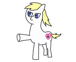 Size: 1700x1400 | Tagged: safe, artist:anonymous, derpibooru import, oc, oc:aryanne, unofficial characters only, earth pony, pony, /mlpol/, aryan pony, female, heart, heil, nazi, standing, swastika