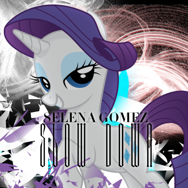 Size: 800x800 | Tagged: safe, artist:penguinsn1fan, artist:tim015, derpibooru import, rarity, pony, cover, parody, selena gomez, solo