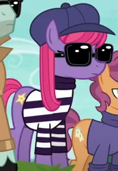 Size: 460x664 | Tagged: cropped, derpibooru import, late show, made in manehattan, on stage, safe, screencap, stardom, sunglasses