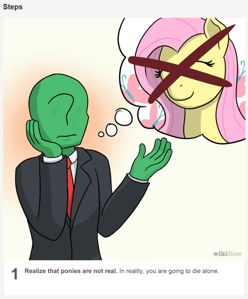 Size: 1280x1543 | Tagged: safe, artist:mkogwheel, derpibooru import, fluttershy, oc, oc:anon, human, 4chan, drawthread, reality ensues, tfw no gf, wikihow, wojak