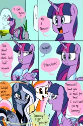 Size: 800x1214 | Tagged: safe, artist:emositecc, artist:princesslunalicious, derpibooru import, princess celestia, princess luna, twilight sparkle, twilight sparkle (alicorn), alicorn, pony, comic:sparkle, alternate eye color, alternate universe, blue eyes, comic, cute, lunabetes