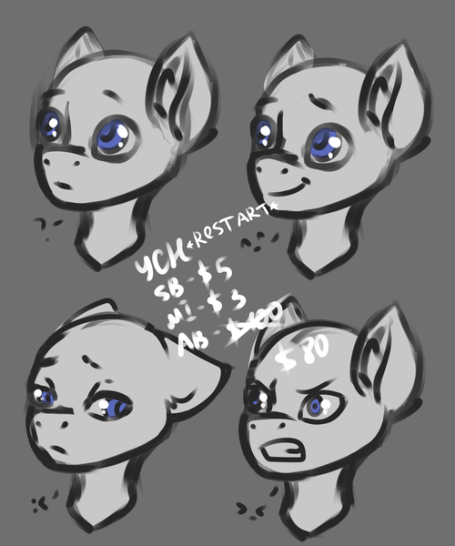 Size: 2500x3000 | Tagged: artist:fkk, auction, commission, derpibooru import, emotion, emotions, male, oc, safe, sketch, solo, stallion, unofficial characters only, ych example, your character here