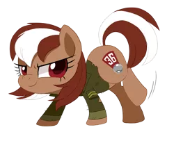 Size: 786x637 | Tagged: safe, artist:pepooni, derpibooru import, oc, oc:roulette, unofficial characters only, earth pony, pony, chibi, clothes, female, mare, shirt, simple background, solo, transparent background