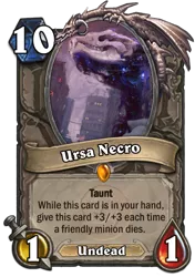 Size: 400x569 | Tagged: artist:quiet-victories, card, crossover, derpibooru import, hearthstone, legendary, safe, skull head, trading card, trading card game, undead, ursa minor, ursa necro, warcraft