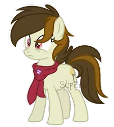 Size: 1024x1142 | Tagged: safe, artist:sapiira, derpibooru import, oc, unofficial characters only, earth pony, pony, clothes, female, mare, offspring, parent:doctor whooves, parent:roseluck, parents:doctorrose, scarf, simple background, solo, transparent background