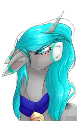 Size: 1789x2803 | Tagged: safe, artist:lastaimin, derpibooru import, oc, oc:guro, unofficial characters only, pony, unicorn, bust, female, mare, portrait, simple background, solo, transparent background