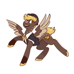 Size: 2400x2400 | Tagged: safe, artist:overlordneon, derpibooru import, oc, oc:amber glow, unofficial characters only, pegasus, pony, series:who we become, clothes, mottled coat, simple background, transparent background, vaudeville