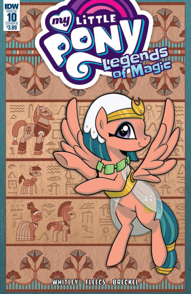 Size: 832x1280 | Tagged: safe, artist:brendahickey, derpibooru import, idw, flash magnus, meadowbrook, rockhoof, somnambula, stygian, pegasus, pony, legends of magic, spoiler:comic, spoiler:comiclom10, cover, hieroglyphics, solo focus