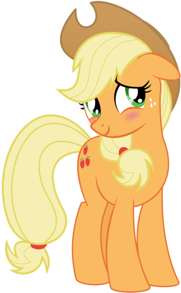 Size: 6565x10609 | Tagged: safe, artist:emberfiremane, derpibooru import, applejack, earth pony, pony, the last roundup, .svg available, absurd resolution, blush sticker, blushing, cute, female, inkscape, jackabetes, mare, simple background, transparent background, vector, vector trace