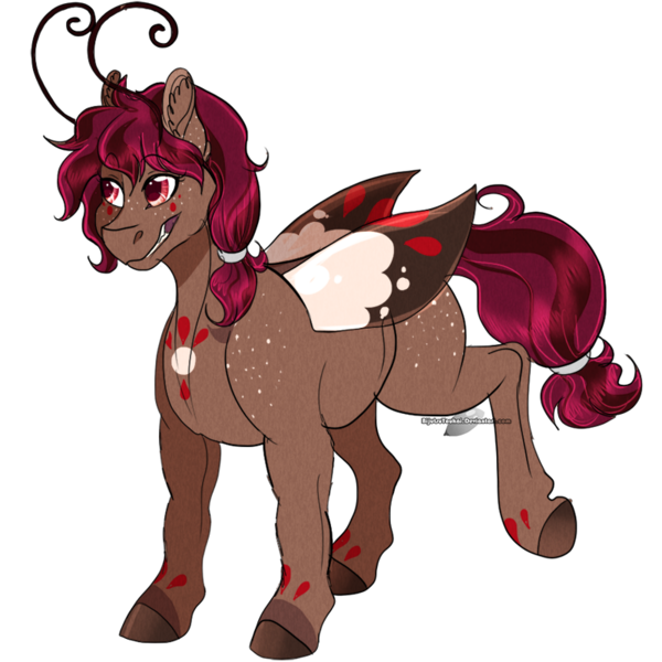 Size: 800x800 | Tagged: safe, artist:bijutsuyoukai, derpibooru import, oc, oc:maple, unofficial characters only, grottoling, original species, pony, female, simple background, solo, transparent background