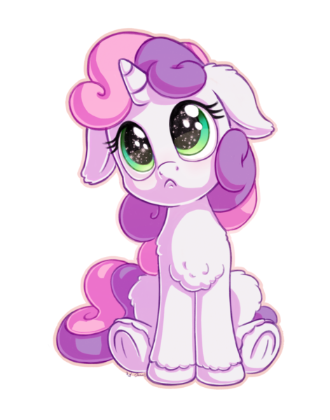 Size: 1100x1400 | Tagged: safe, artist:bobdude0, artist:discorded, derpibooru import, sweetie belle, pony, unicorn, :c, chest fluff, collaboration, cute, daaaaaaaaaaaw, diasweetes, female, filly, floppy ears, frown, hnnng, horn, sad, sadorable, simple background, sitting, solo, starry eyes, transparent background, unshorn fetlocks, wingding eyes